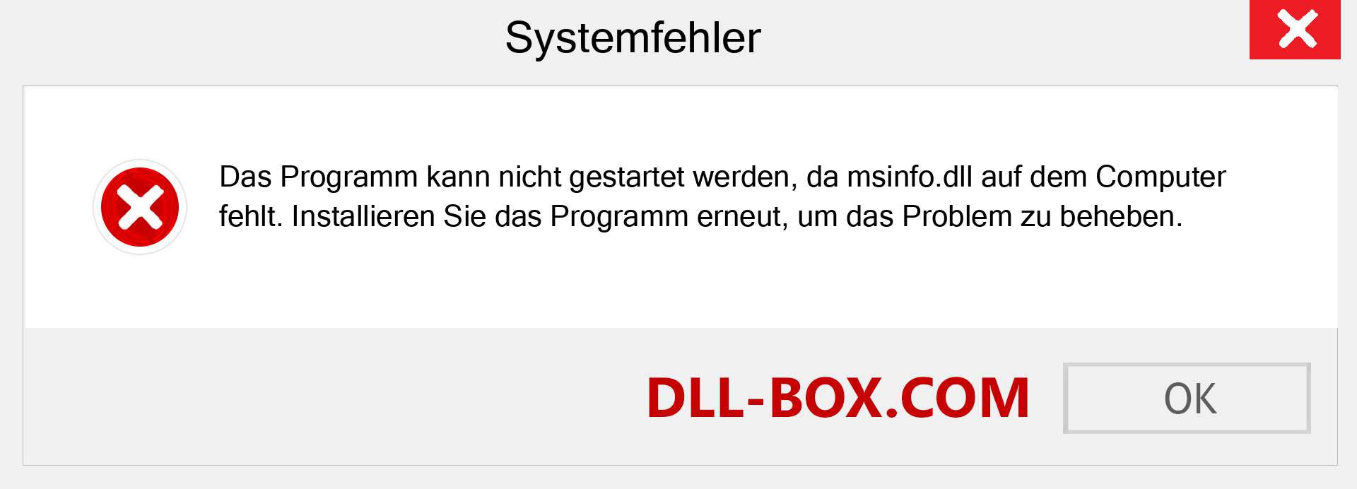 msinfo.dll-Datei fehlt?. Download für Windows 7, 8, 10 - Fix msinfo dll Missing Error unter Windows, Fotos, Bildern