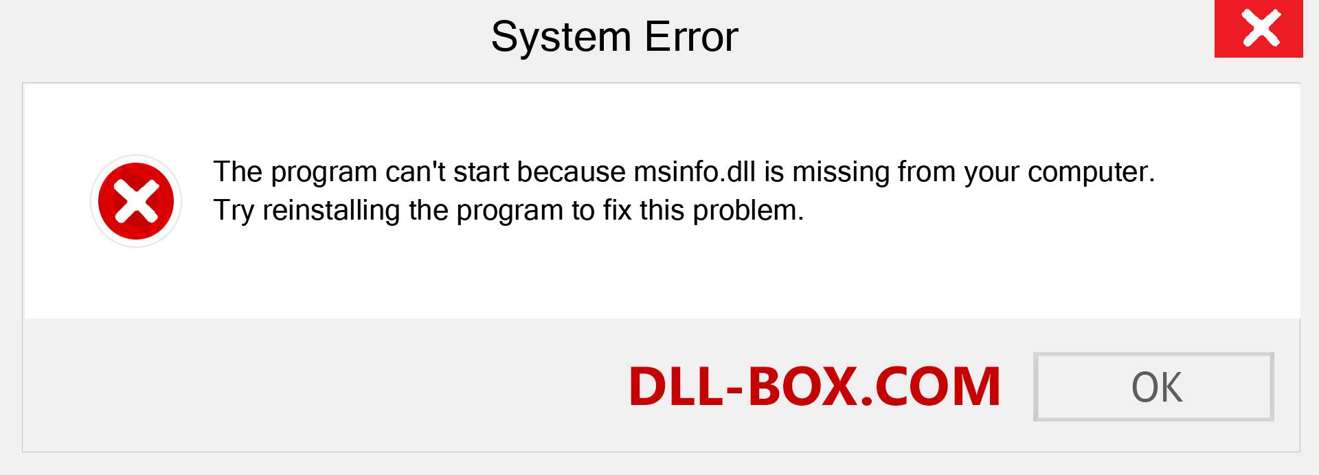  msinfo.dll file is missing?. Download for Windows 7, 8, 10 - Fix  msinfo dll Missing Error on Windows, photos, images