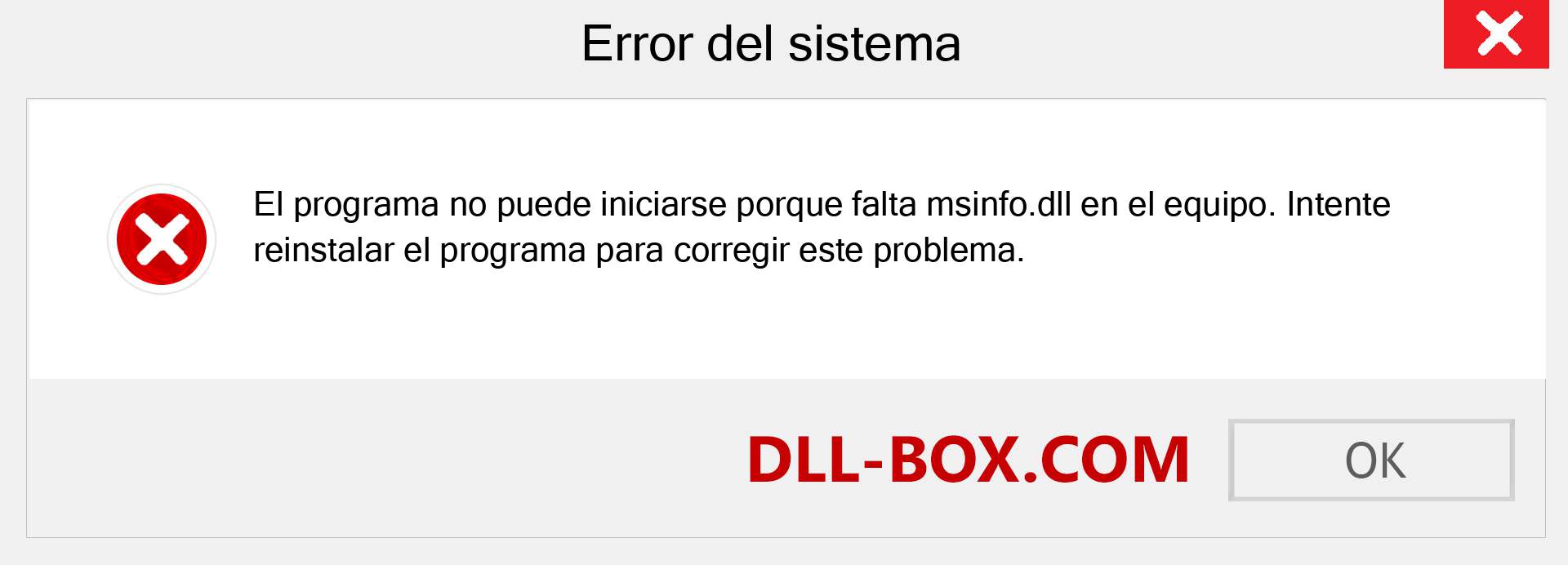 ¿Falta el archivo msinfo.dll ?. Descargar para Windows 7, 8, 10 - Corregir msinfo dll Missing Error en Windows, fotos, imágenes